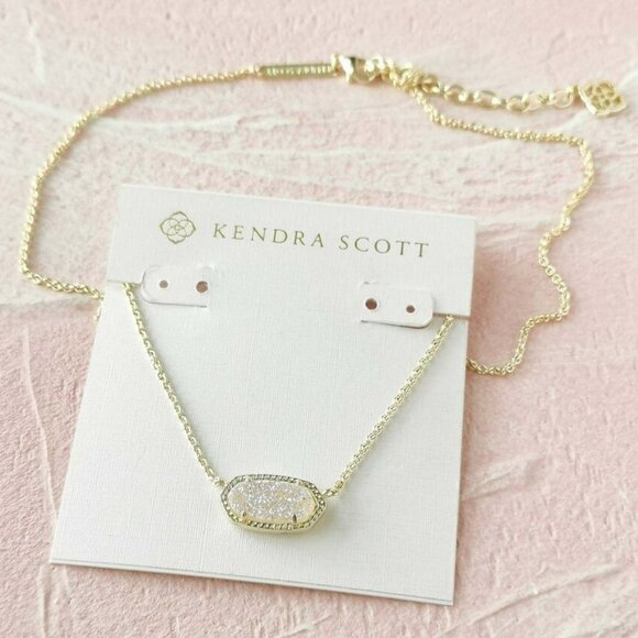 Kendra Scott Elisa Iridescent Drusy Gold Necklace - Picture 2 of 3